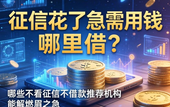 征信花了急需用钱哪里借？哪些不看征信的借款推荐机构能解燃眉之急？
