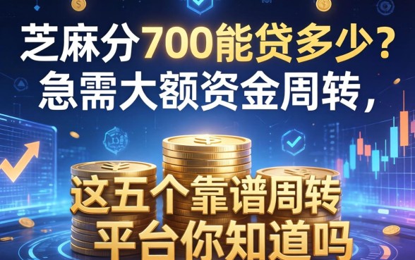 芝麻分700能贷多少？急需大额资金周转，这五个靠谱平台你知道吗？