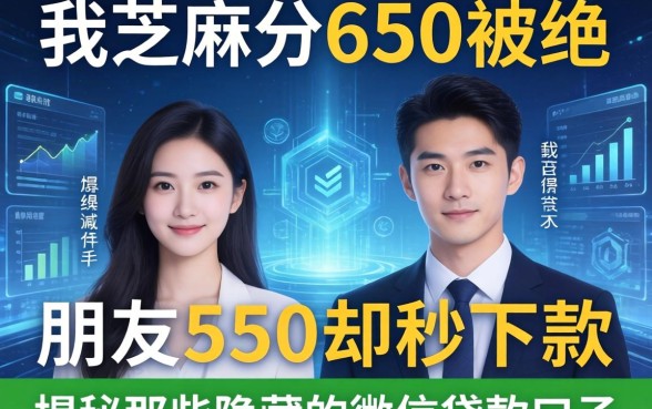 我芝麻分650被拒，朋友550却秒下款，揭秘那些隐藏的微信贷款口子