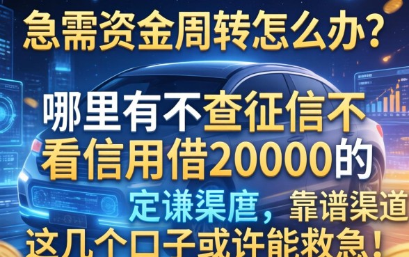 急需资金周转怎么办？哪里有不查征信不看信用借20000的靠谱渠道？这几个口子或许能救急！