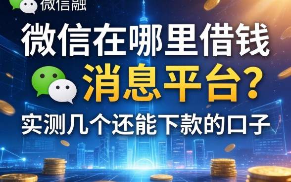 微信在哪里可以借钱免利息的平台？实测几个还能下款的口子