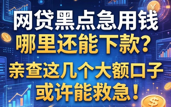 网贷黑户急用钱哪里还能下款？亲测这几个大额口子或许能救急！