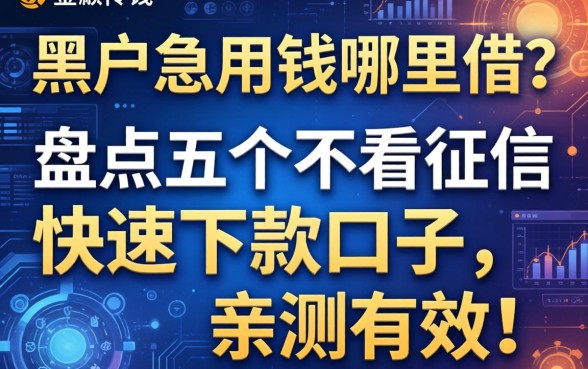 黑户急用钱哪里借？盘点五个不看征信快速下款的口子，亲测有效！