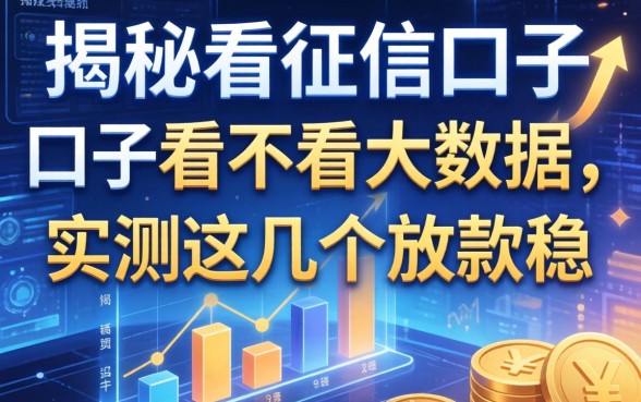 揭秘看征信的口子看不看大数据，实测这几个放款稳