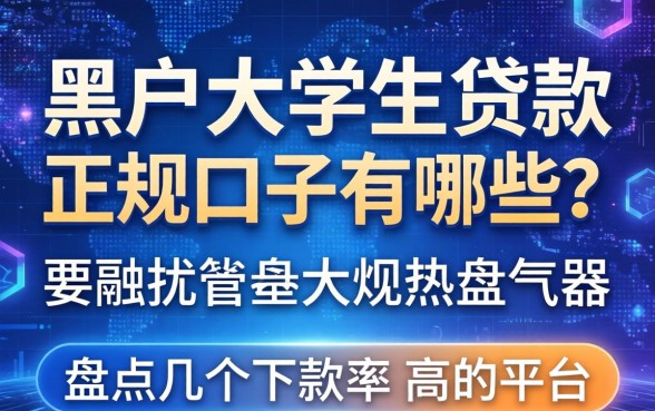 黑户大学生贷款的正规口子有哪些？盘点几个下款率高的平台