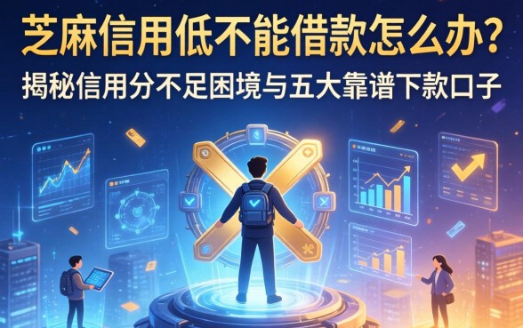 芝麻信用低不能借款怎么办？揭秘信用分不足的困境与五大靠谱下款口子