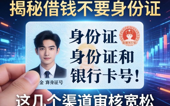 揭秘借钱不要身份证和银行卡号，这几个渠道审核宽松