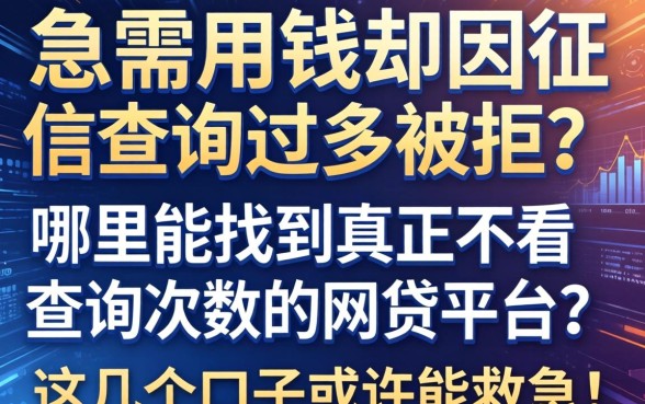 急需用钱却因征信查询过多被拒？哪里能找到真正不看查询次数的网贷平台？这几个口子或许能救急！