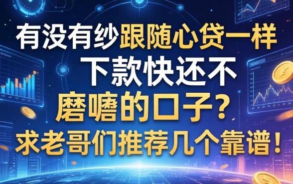 有没有那种跟随心贷一样，下款快还不磨叽的口子？求老哥们推荐几个靠谱的！