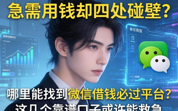 急需用钱却四处碰壁？哪里能找到微信借钱必过平台？这几个靠谱口子或许能救急