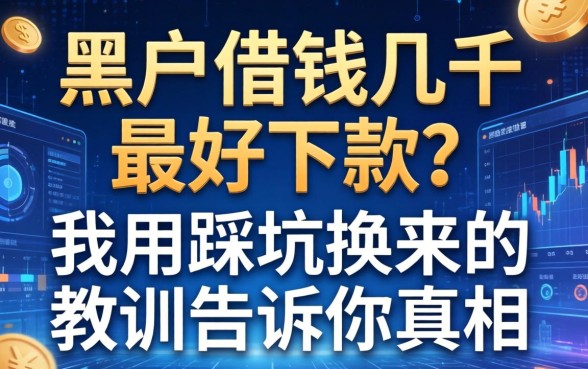 黑户借钱几千最好下款？我用踩坑换来的教训告诉你真相