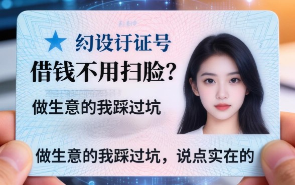 身份证号借钱不用扫脸？做生意的我踩过坑，说点实在的