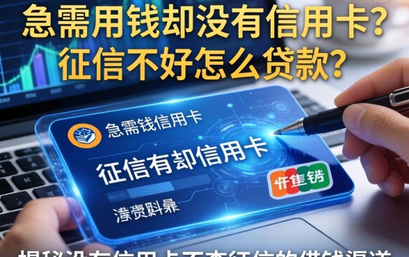 急需用钱却没有信用卡？征信不好怎么贷款？揭秘没有信用卡不查征信的借钱渠道