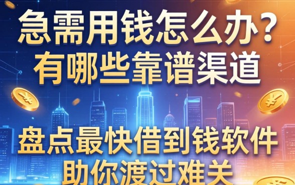 急需用钱怎么办？有哪些靠谱渠道？盘点最快借到钱的软件助你渡过难关
