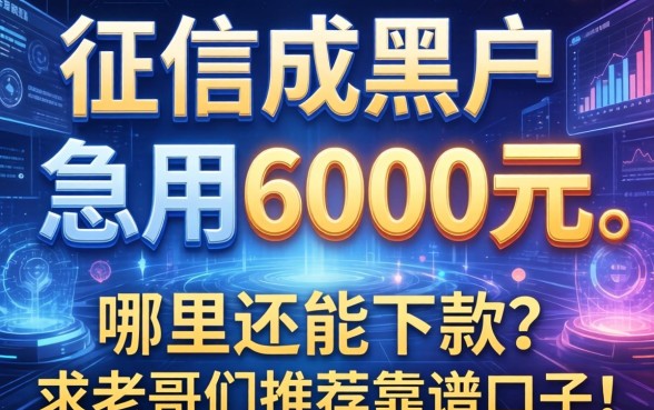 征信成黑户急用6000元，哪里还能下款？求老哥们推荐靠谱口子！