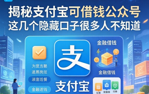 揭秘支付宝可借钱的公众号，这几个隐藏口子很多人不知道
