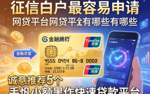 征信白户最容易申请的网贷平台有哪些，诚意推荐5个手机小额黑户快速贷款平台