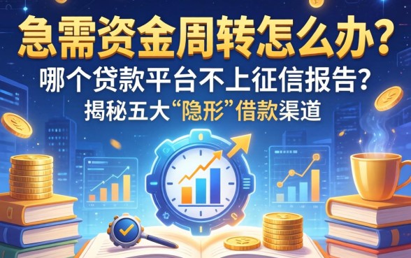 急需资金周转怎么办？哪个贷款平台不上征信报告？揭秘五大“隐形”借款渠道