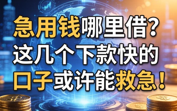 急用钱哪里借？这几个下款快的口子或许能救急！