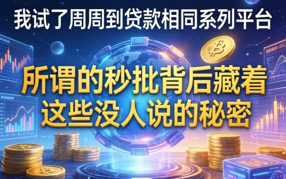 我试了周周到贷款相同系列的平台，发现所谓的秒批背后藏着这些没人说的秘密