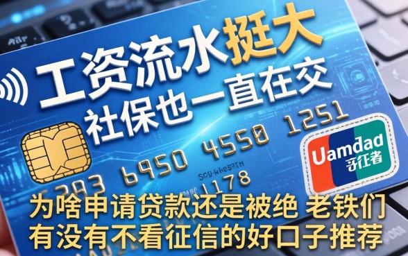 工资卡流水挺大，社保也一直在交，为啥申请贷款还是被拒？老铁们有没有不看征信的好口子推荐？