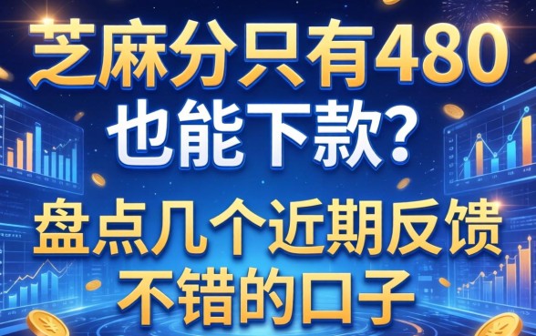 芝麻分只有480也能下款？盘点几个近期反馈不错的口子