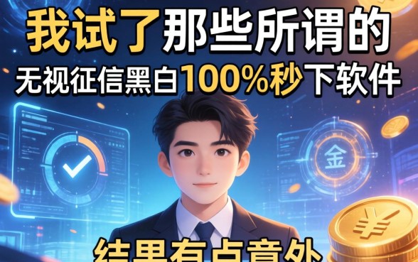 我试了那些所谓的无视征信黑白100%秒下软件，结果有点意外