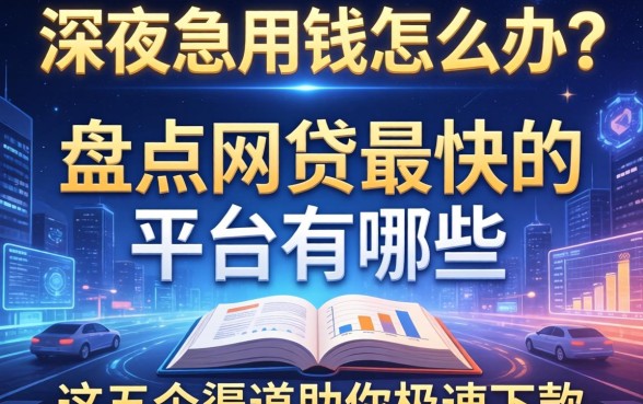 深夜急用钱怎么办？盘点网贷最快的平台有哪些，这五个渠道助你极速下款