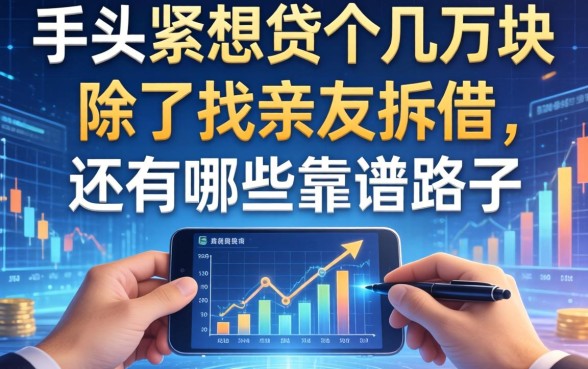 手头紧想贷个几万块，除了找亲友拆借，还有哪些靠谱路子？