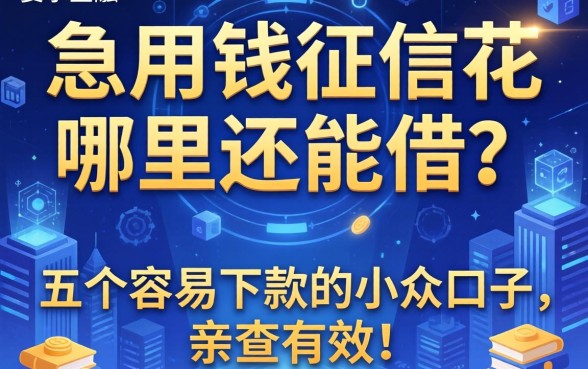 急用钱征信花哪里还能借？分享五个容易下款的小众口子，亲测有效！