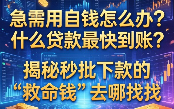 急需用钱怎么办？什么贷款最快到账？揭秘秒批下款的“救命钱”去哪找