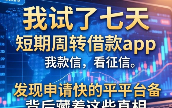 我试了七天短期周转借款app不看征信，发现申请快的平台背后藏着这些真相