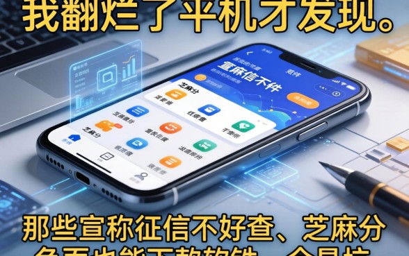 我翻烂了手机才发现，那些宣称征信不好查、芝麻分负面也能下款的软件，全是坑