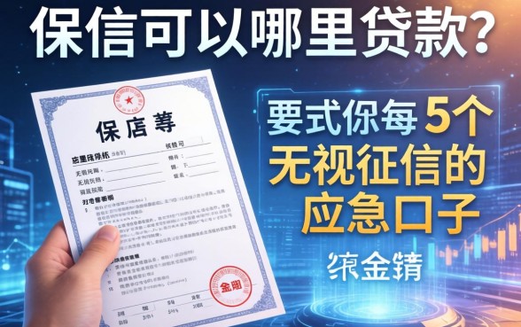 保单可以在哪里贷款？分享5个无视征信的应急口子