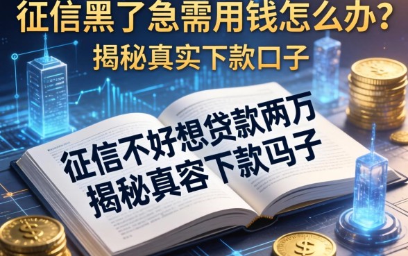 征信黑了急需用钱怎么办？征信不好想贷款两万容易下吗？揭秘真实下款口子