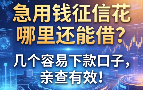 急用钱征信花哪里还能借？分享几个容易下款的口子，亲测有效！