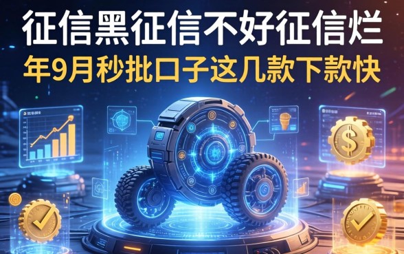 征信黑征信不好征信烂2026年9月秒批口子这几款下款快