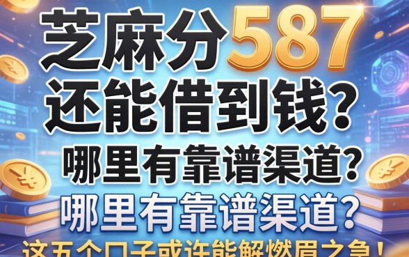 芝麻分587还能借到钱吗？哪里有靠谱渠道？这五个口子或许能解燃眉之急！