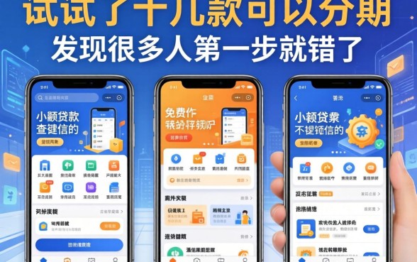 我试了十几款可以分期的软件免费和小额贷款不查征信的软件，发现很多人第一步就错了
