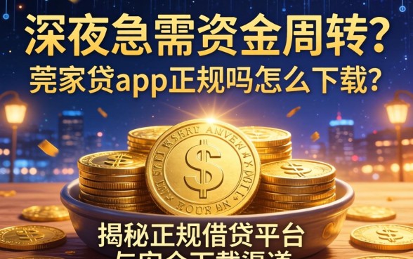 深夜急需资金周转？莞家贷app正规吗怎么下载？揭秘正规借贷平台与安全下载渠道