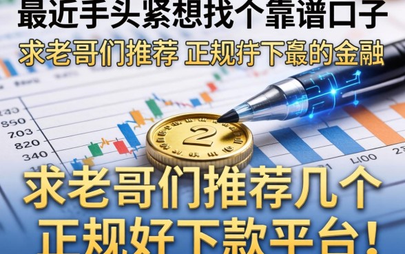 最近手头紧想找个靠谱口子，求老哥们推荐几个正规好下款的平台！
