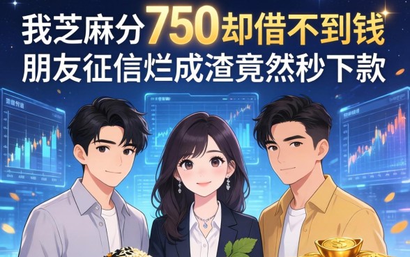 我芝麻分750却借不到钱，朋友征信烂成渣竟然秒下款