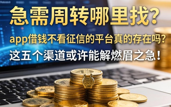 急需周转哪里找？app借钱不看征信的平台真的存在吗？这五个渠道或许能解燃眉之急！