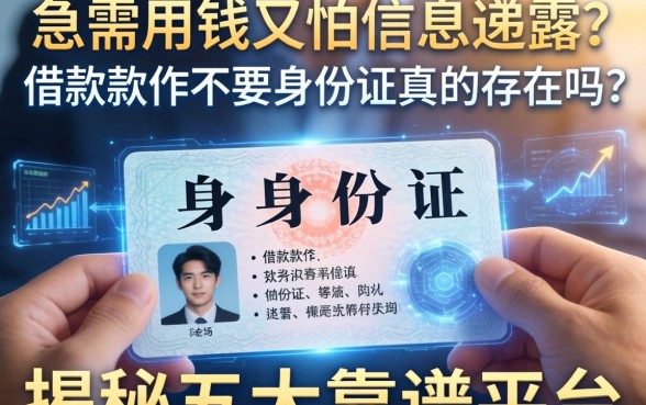 急需用钱又怕信息泄露？借款软件不要身份证真的存在吗？揭秘五大靠谱平台