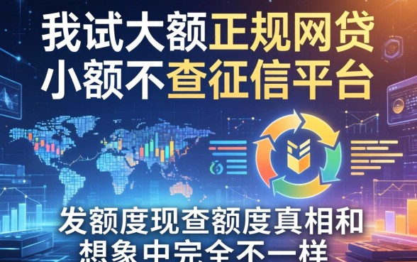 我试过大额正规网贷和小额不查征信平台，发现额度真相和想象中完全不一样