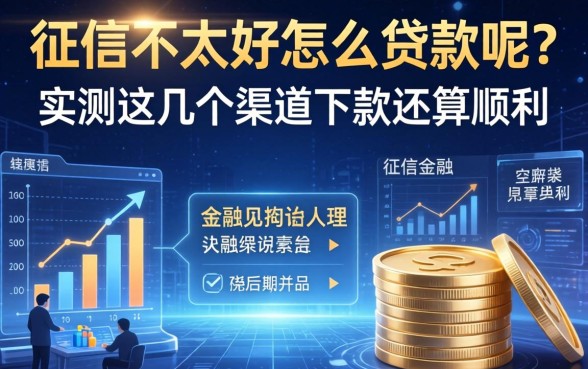 征信不太好怎么贷款呢？实测这几个渠道下款还算顺利
