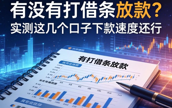 有没有打借条放款的？实测这几个口子下款速度还行