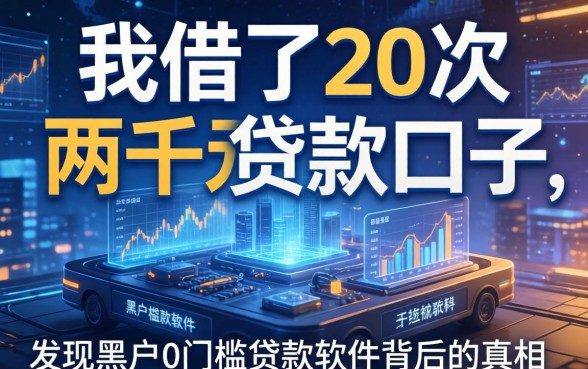 我借了20次两千元贷款的口子，发现黑户0门槛贷款软件背后的真相