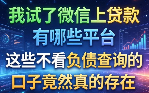 我试了微信上贷款有哪些平台，发现这些不看负债查询的口子竟然真的存在