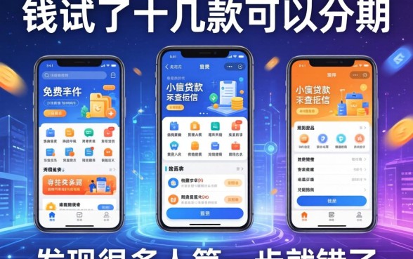 我试了十几款可以分期的软件免费和小额贷款不查征信的软件，发现很多人第一步就错了